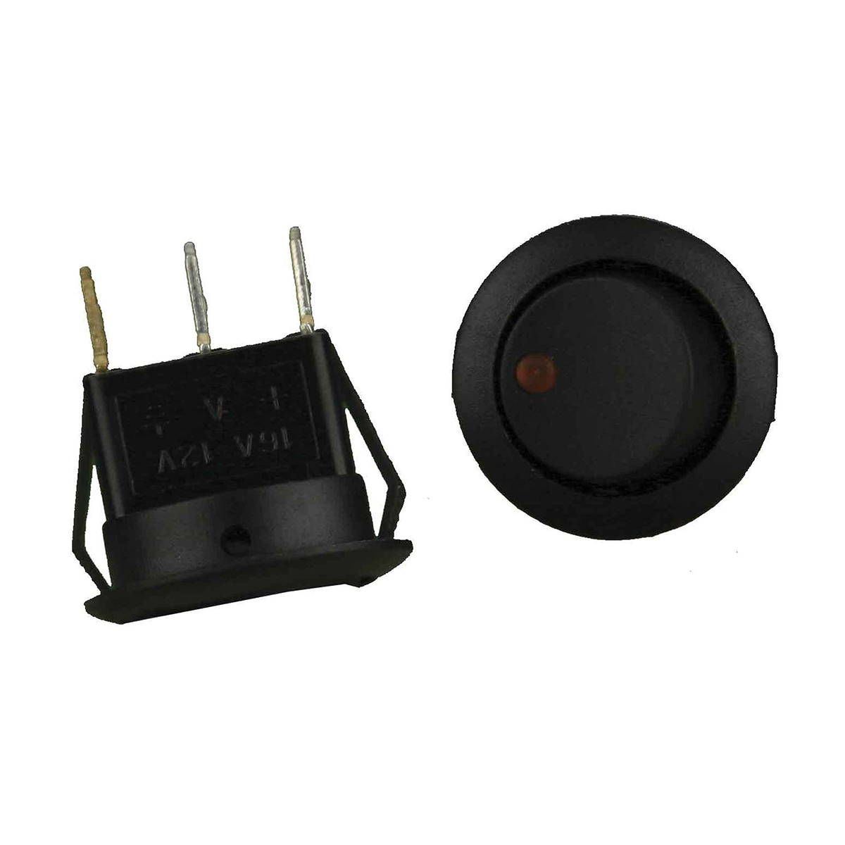 Round Rocker Switch Orange 20Amp 5Pk