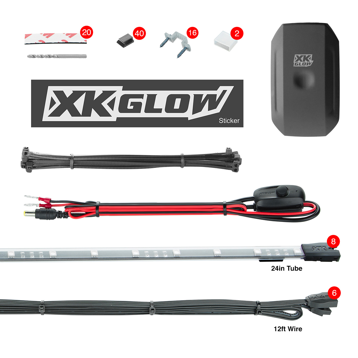 Undercar Kit 8pc 24in Slim Tube Xchrome
