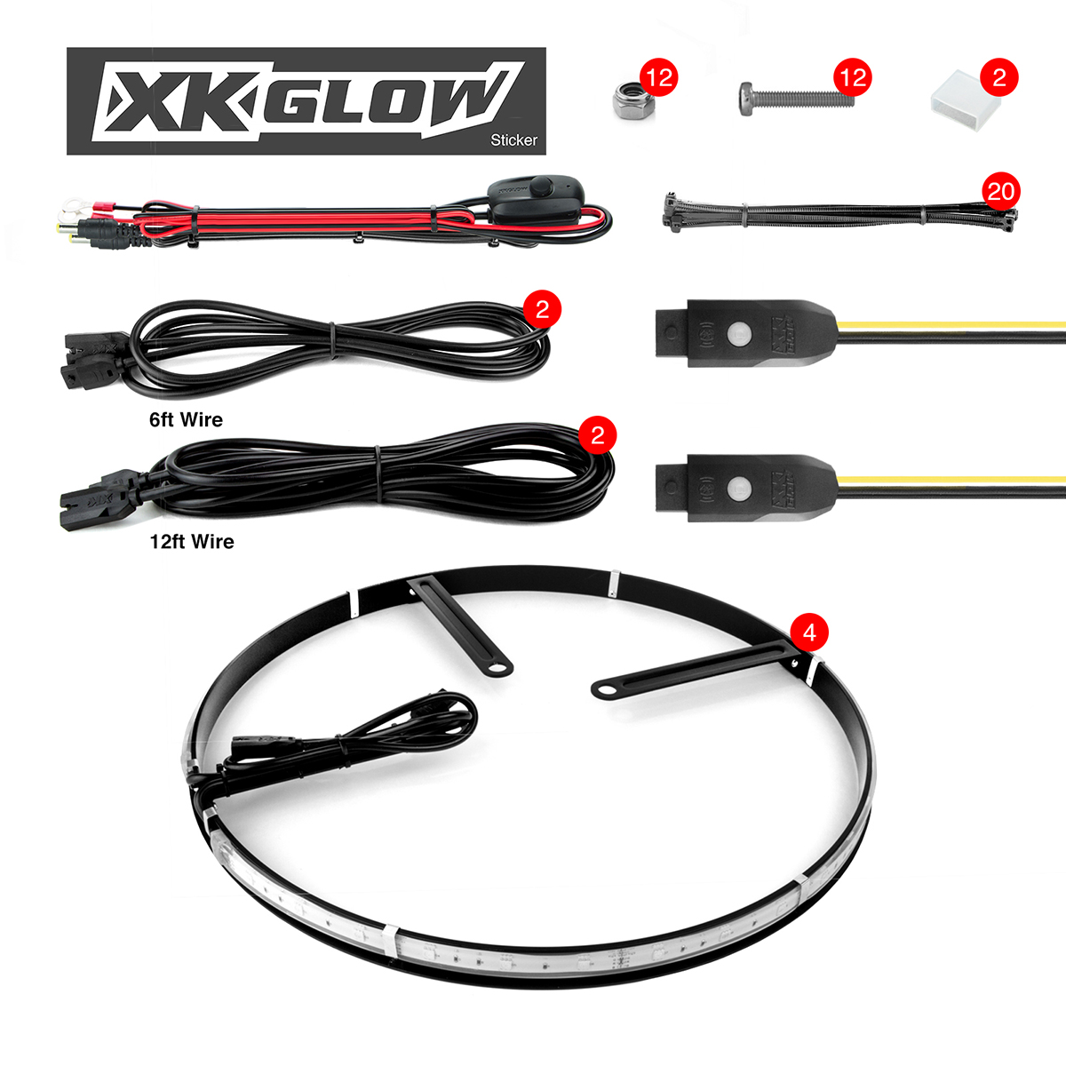 WHEEL RING LIGHT KIT 4PC 15 .in  APP CON